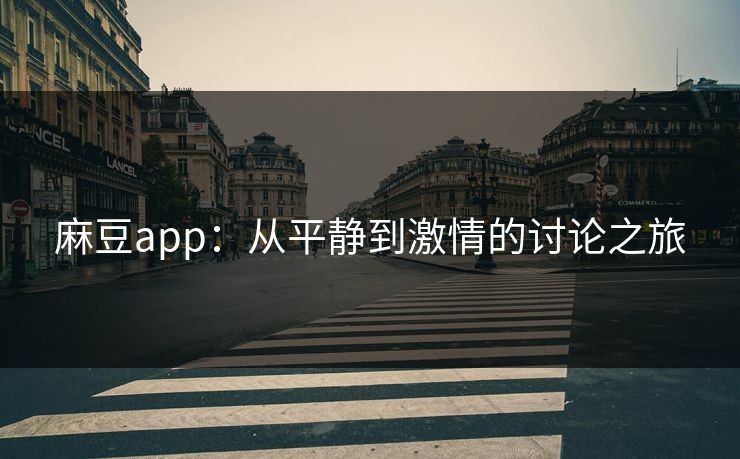 麻豆app：从平静到激情的讨论之旅